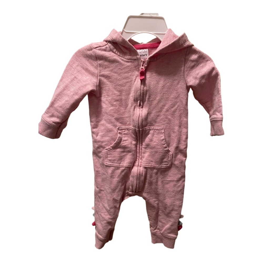 5/10$ Carters 6M Bodysuit Onesie with zipper and dino spikes